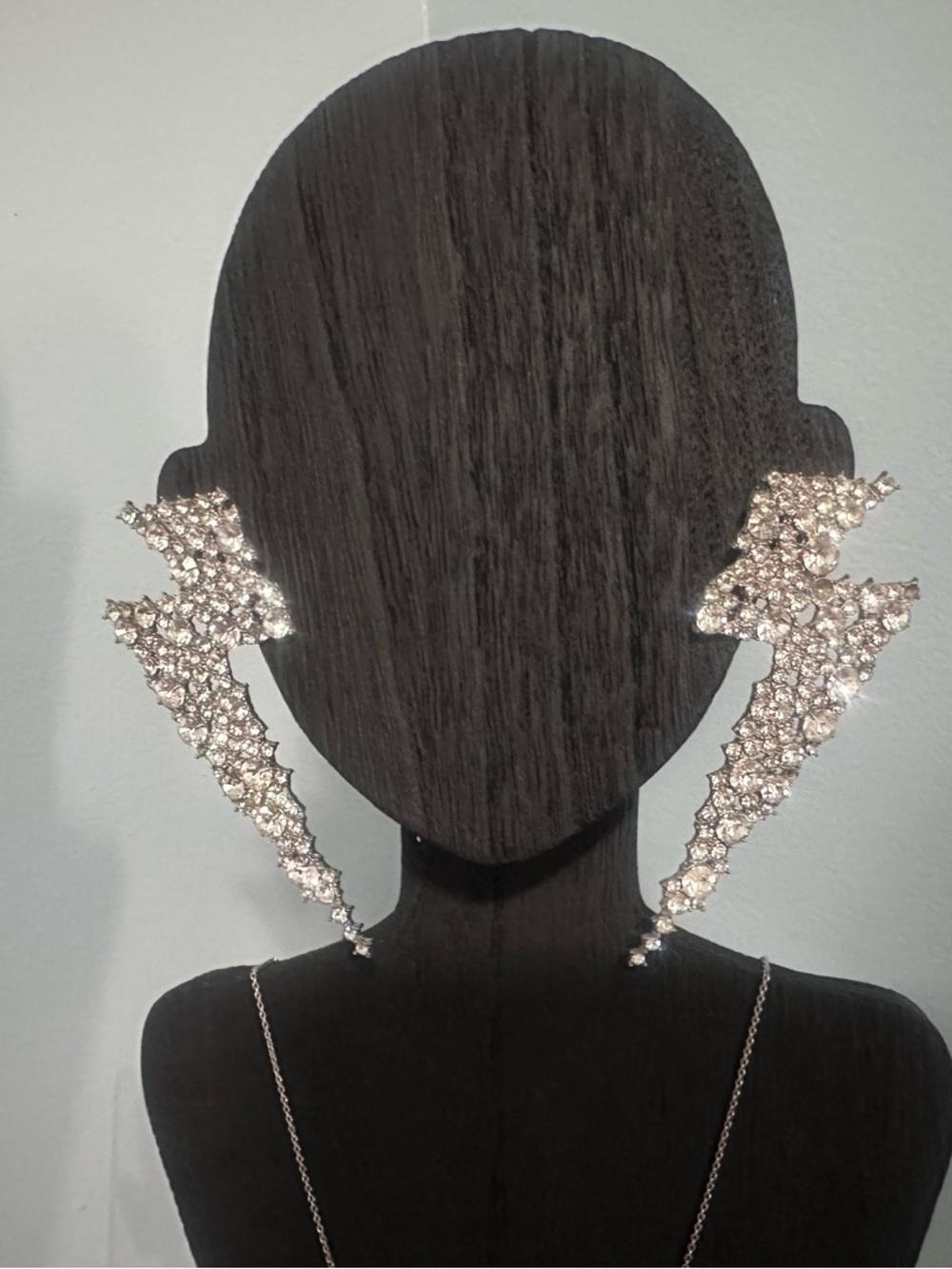 Bundle and save! Crystal Statement Lightning Drop Earrings - Silver Tone